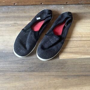 Sanuk Black Slip-On Women's Shoes